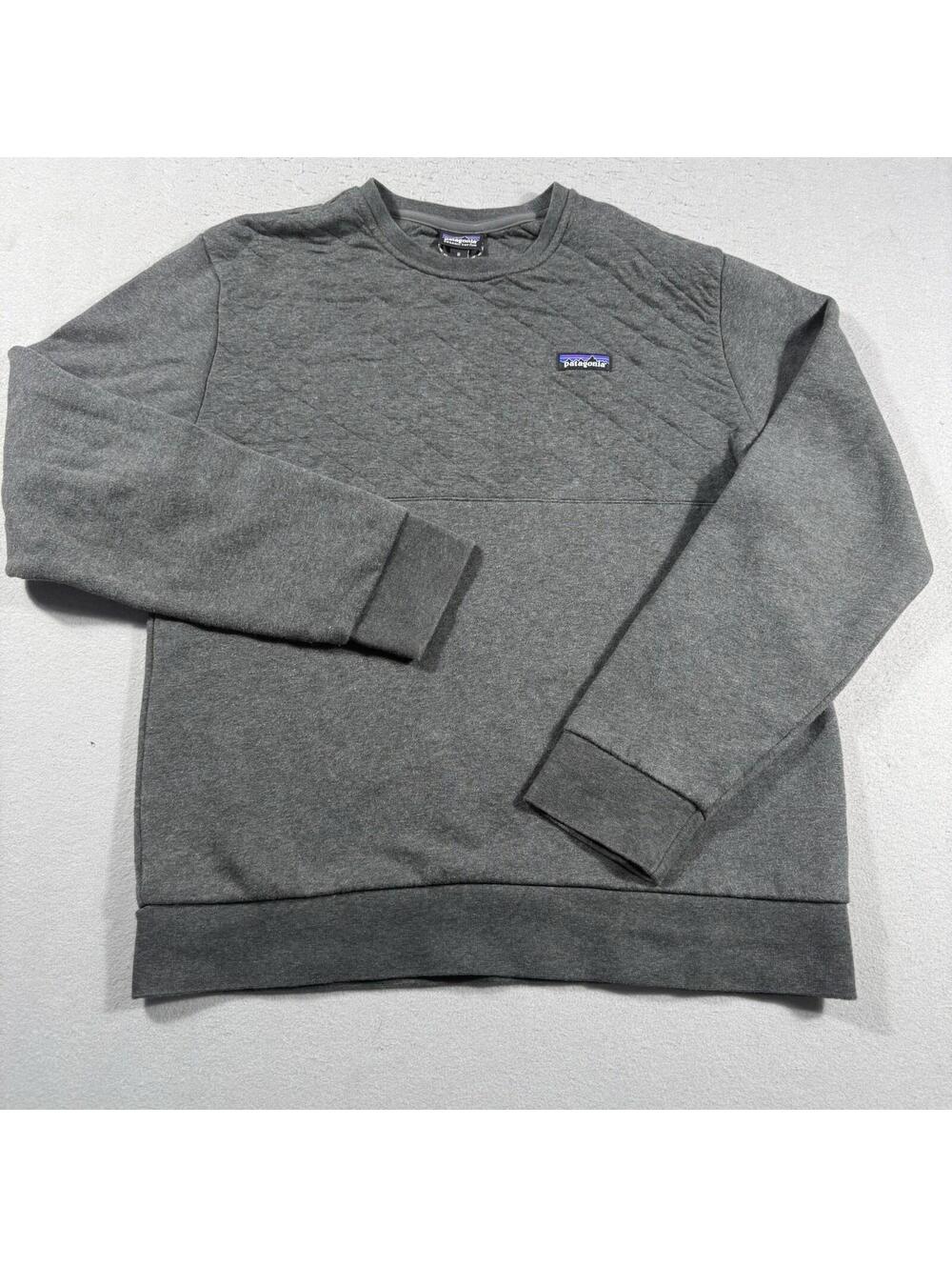 Patagonia Organic Cotton Quilt Crewneck Sweatshirt Men’s M Gray Worn Wear